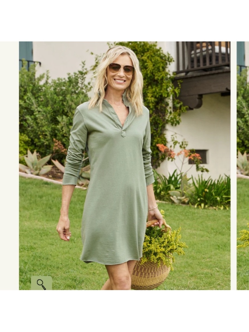 Frank & Eileen Popover Henley Dress Sage